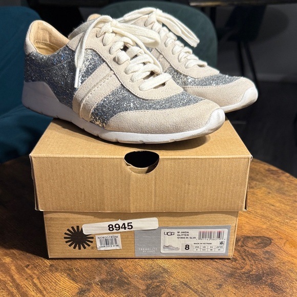 UGG Shoes - UGG Women's Sparkle Sneakers - Silver and Cream